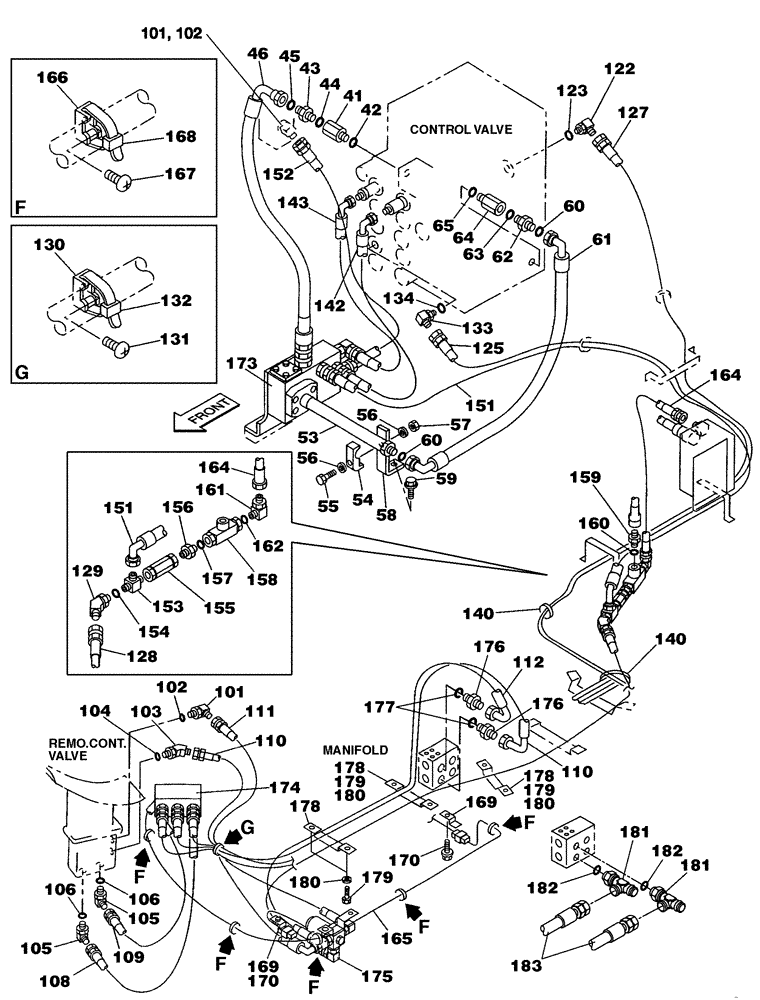 Схема запчастей Case CX350 - (08-137-00[01]) - HYDRAULIC CIRCUIT - OPTIONAL - 3-WAY (08) - HYDRAULICS