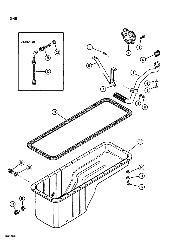 Схема запчастей Case W36 - (2-48) - OIL PUMP AND OIL PAN, 6TA-830 ENGINE (02) - ENGINE