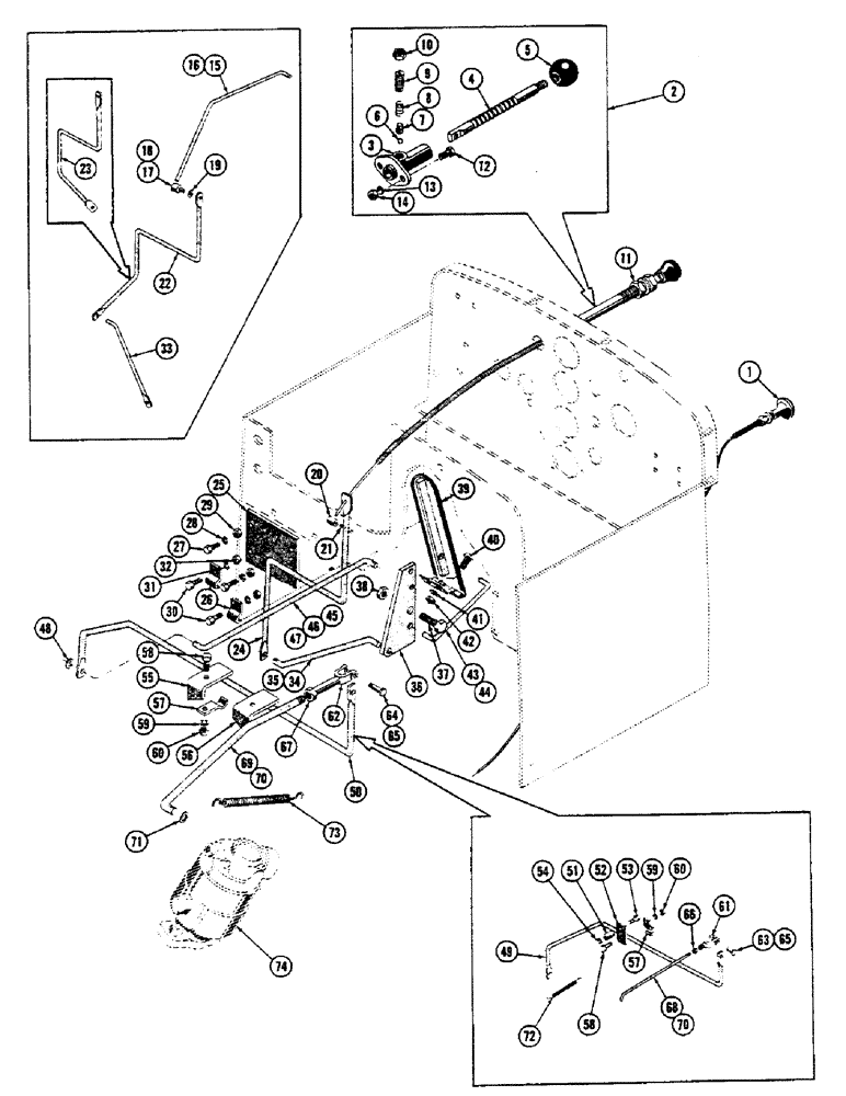 Схема запчастей Case 600 - (062) - ENGINE CONTROL SYSTEM, (USED UP TO SERIAL #7060799) (06) - ELECTRICAL SYSTEMS
