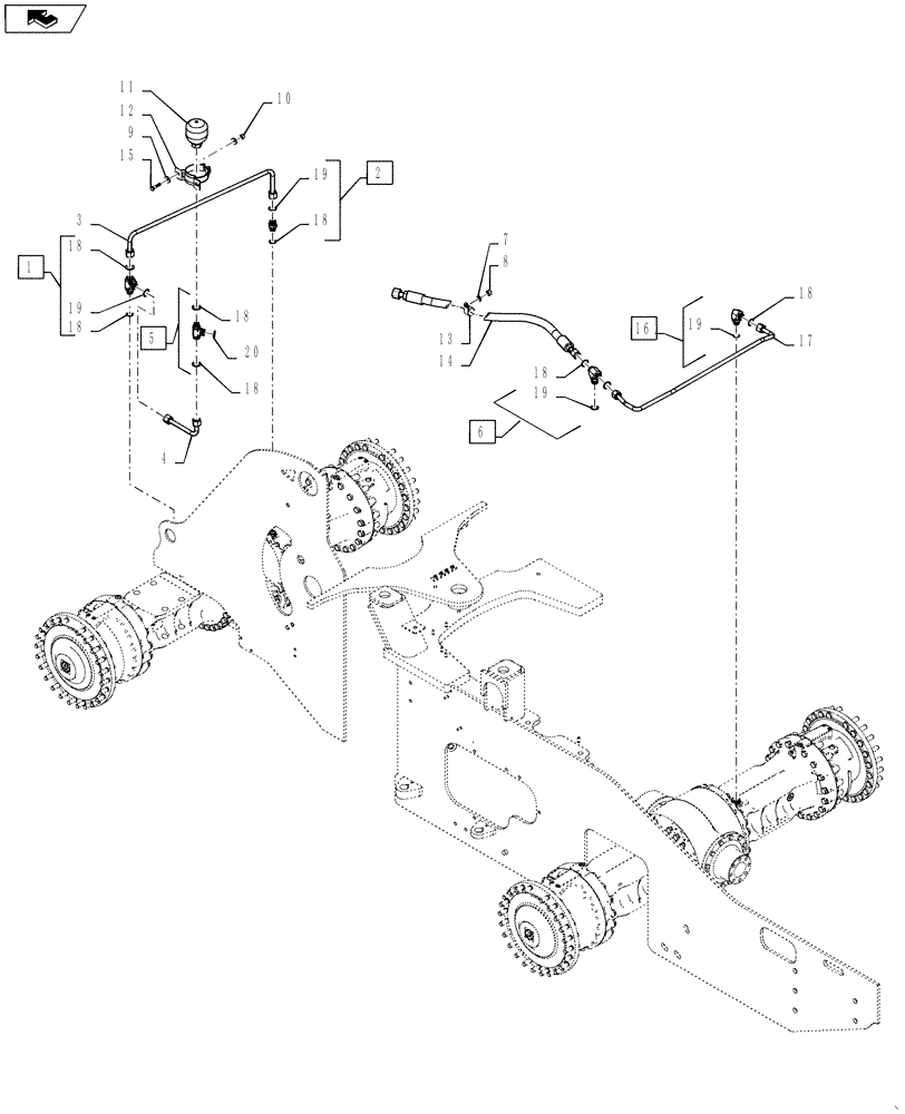 Схема запчастей Case 1121F - (33.202.05[02]) - BRAKE ACCUMULATOR HD (33) - BRAKES & CONTROLS