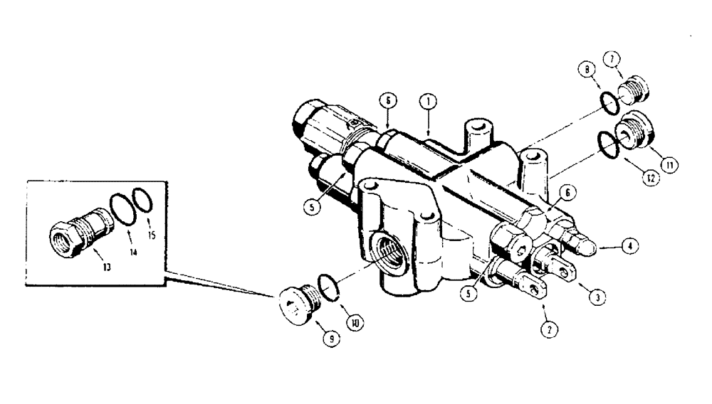 Схема запчастей Case 450 - (266[1]) - D35214 EQUIPMENT CONTROL VALVE (2 SPOOL) (07) - HYDRAULIC SYSTEM