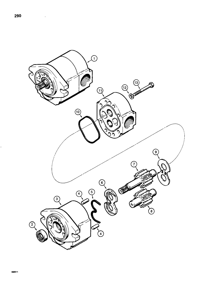 Схема запчастей Case 480C - (290) - D73079 WARNER HYDRAULIC PUMP (35) - HYDRAULIC SYSTEMS