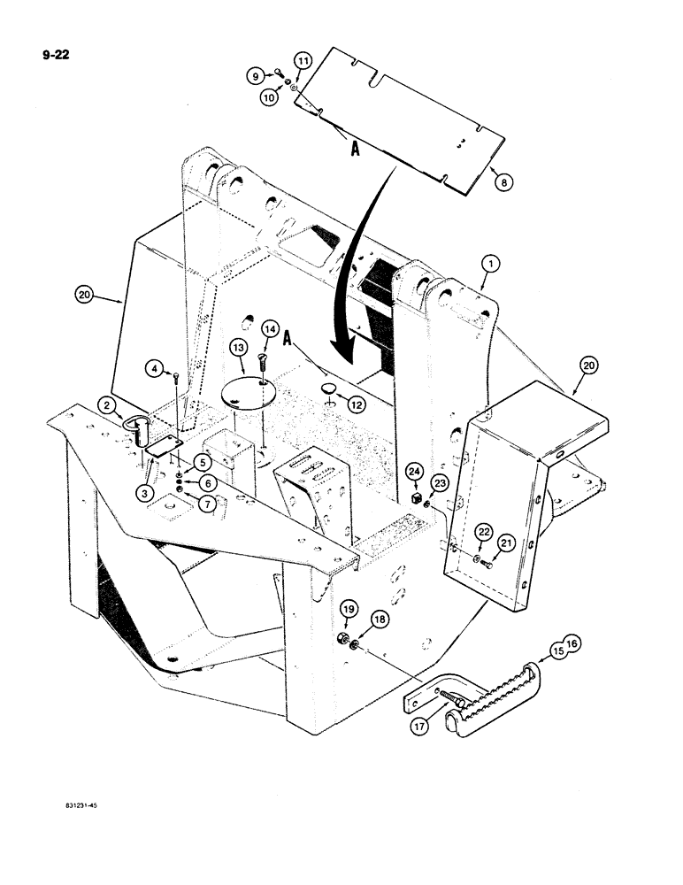 Схема запчастей Case W11B - (9-022) - FRONT FRAME AND FENDERS (09) - CHASSIS/ATTACHMENTS