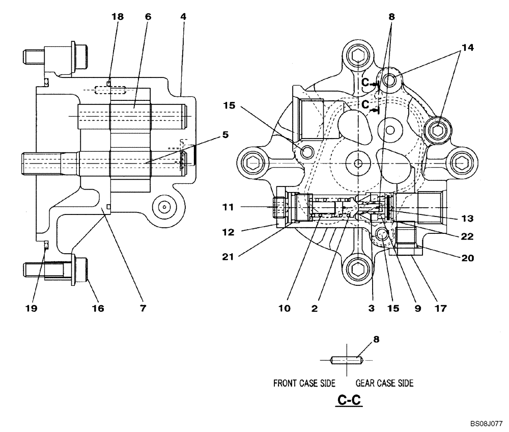Схема запчастей Case CX800B - (08-43) - PUMP ASSY, HYDRAULIC - DRIVE (08) - HYDRAULICS