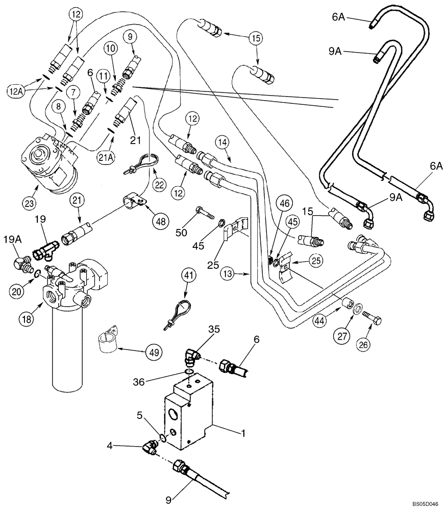 Схема запчастей Case 570MXT - (05-02A) - HYDRAULICS - STEERING (MODELS WITH HUSCO LOADER VALVE) (05) - STEERING