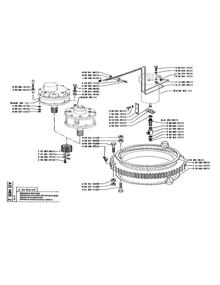 Схема запчастей Case GCK120 - (007) - UPPERSTRUCTURE SWING MOTION MECHANISM 