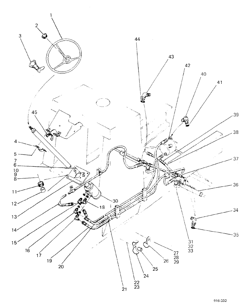 Схема запчастей Case 580F - (136) - POWER STEERING (41) - STEERING