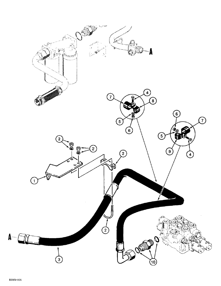 Схема запчастей Case 621B - (8-07E) - HYDRAULIC CIRCUIT, NOISE REDUCTION KIT, Z-BAR OR XT LOADER (08) - HYDRAULICS