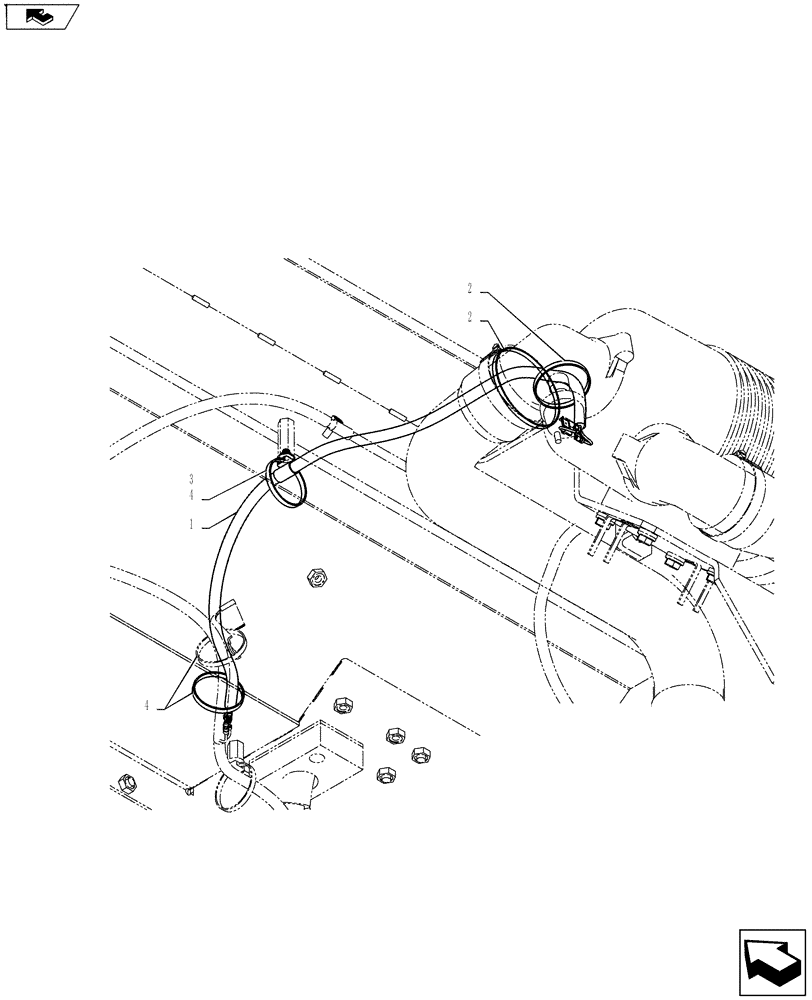 Схема запчастей Case CX55BMSR - (01-087[00]) - HARNESS ASSY (CLEANER AIR) (55) - ELECTRICAL SYSTEMS