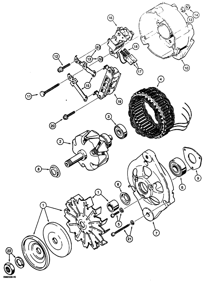 Схема запчастей Case CASE - (4-06) - ALTERNATOR (04) - ELECTRICAL SYSTEMS