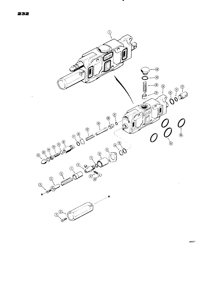 Схема запчастей Case 1150 - (232) - D38365 LOADER LIFT SECTION (07) - HYDRAULIC SYSTEM
