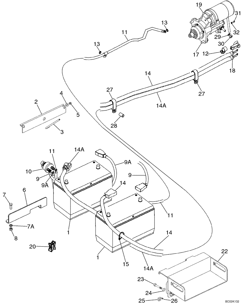 Схема запчастей Case 850K - (04-06) - BATTERY, DUAL - CAB (Sep 8 2010 3:57PM) (04) - ELECTRICAL SYSTEMS