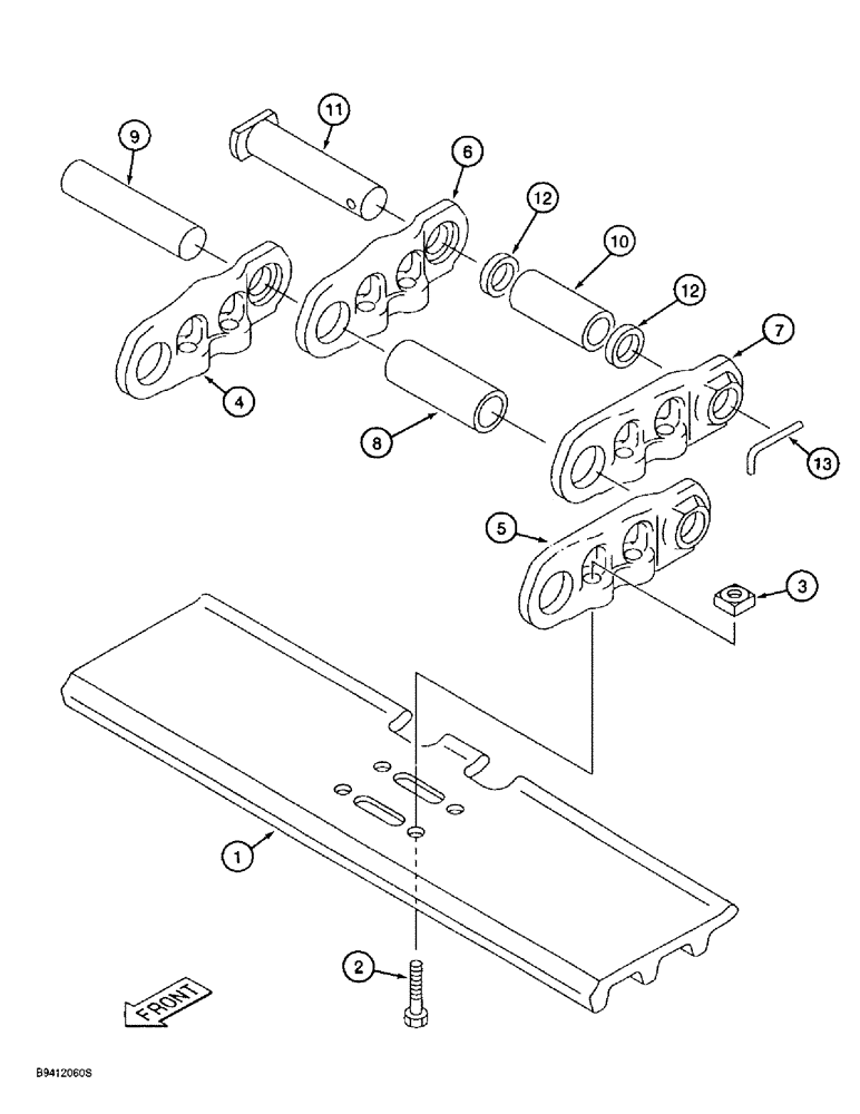 Схема запчастей Case 9010B - (5-004) - TRACK CHAIN ASSEMBLY (11) - TRACKS/STEERING