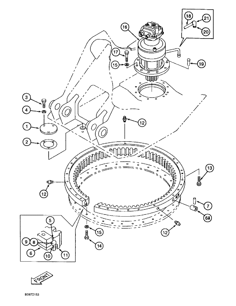 Схема запчастей Case 9010B - (9-002) - TURNTABLE BEARING (09) - CHASSIS