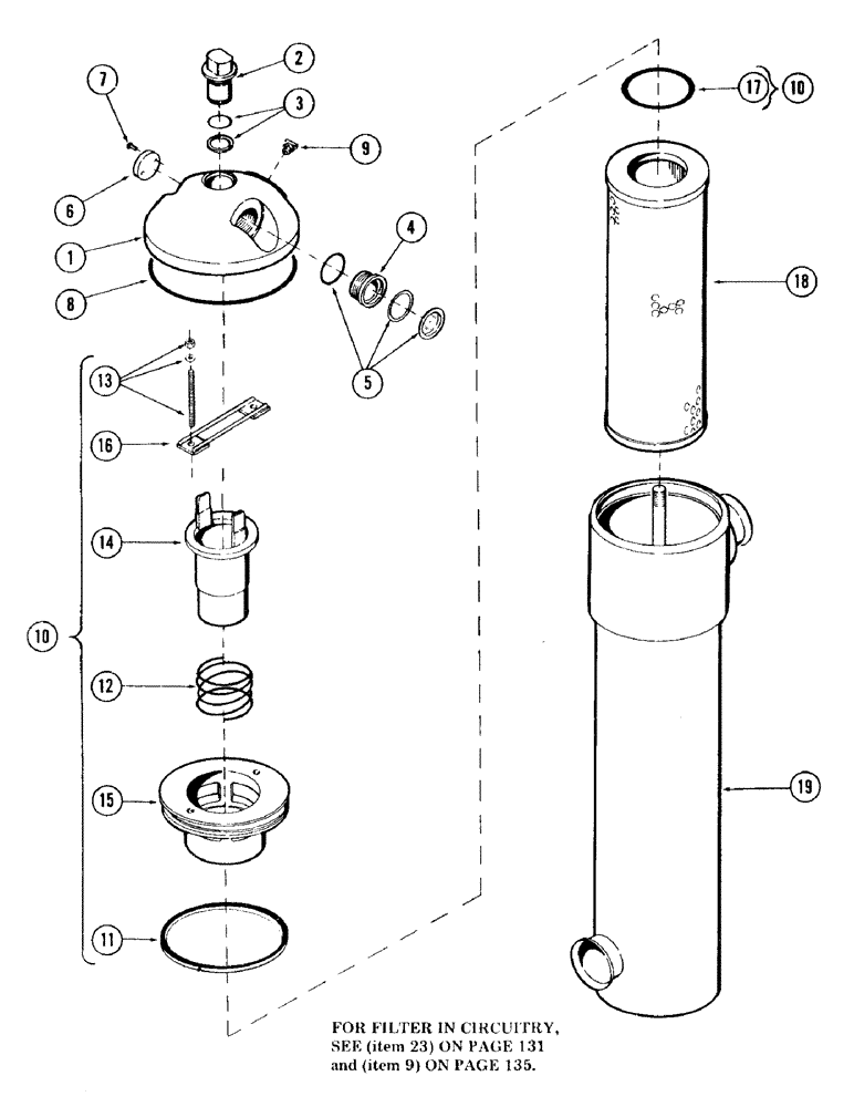 Схема запчастей Case 120 - (225) - HYDRAULIC OIL FILTER, USED ON UNITS WITH SERIAL NO. 6287229 AND AFTER (35) - HYDRAULIC SYSTEMS