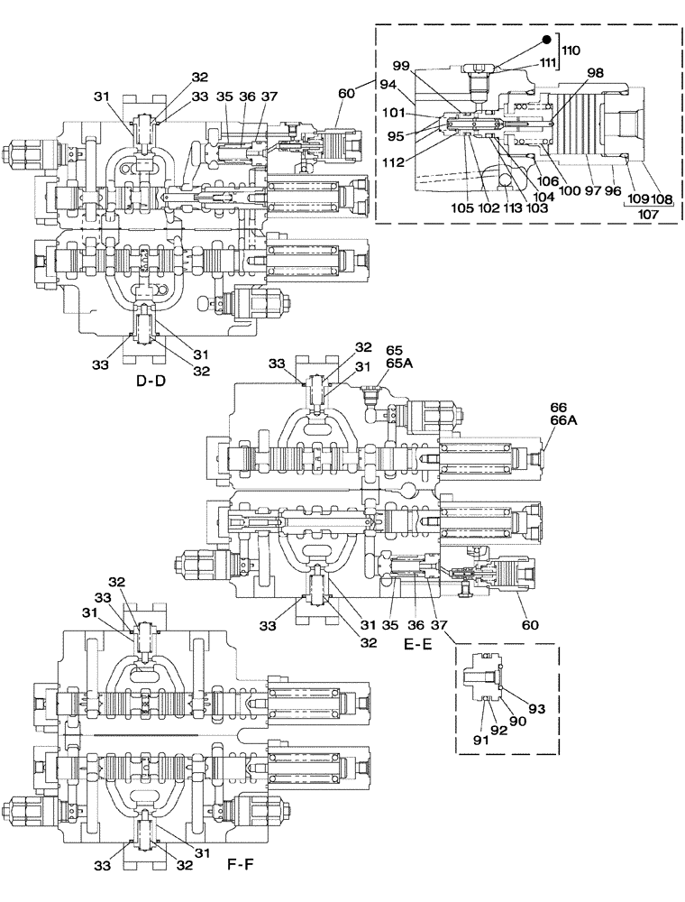 Схема запчастей Case CX350 - (08-175-00[01]) - CONTROL VALVE (08) - HYDRAULICS