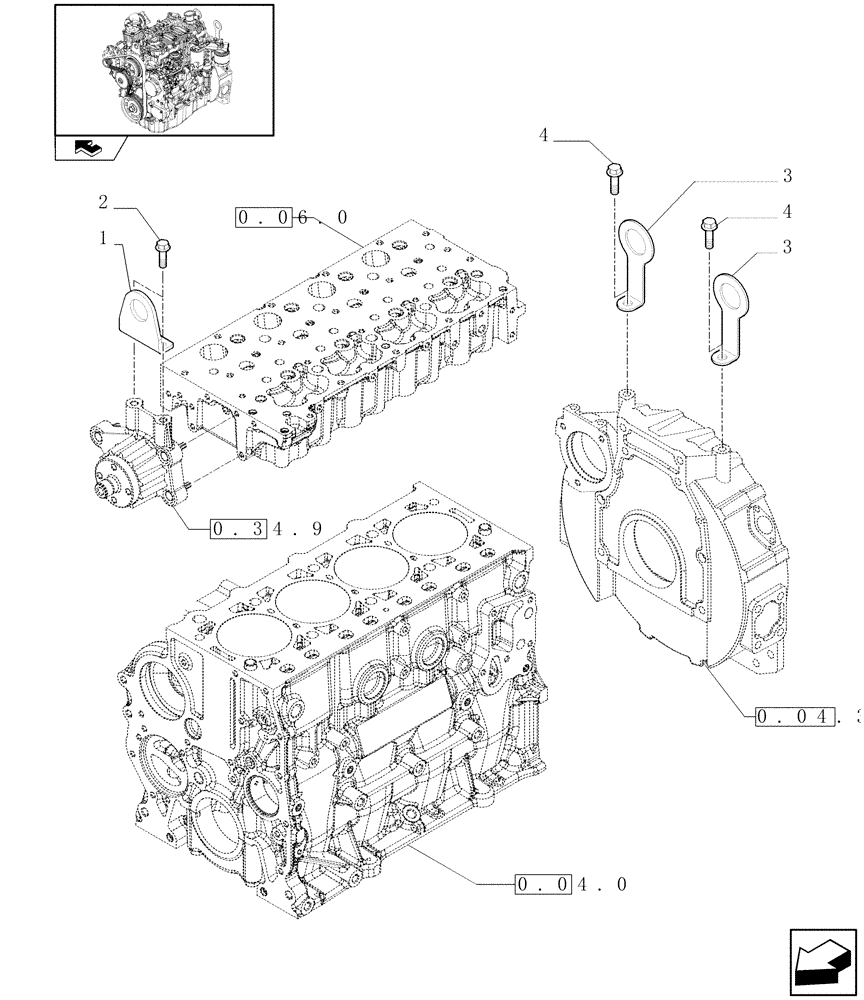 Схема запчастей Case 21E - (0.45.0) - HOOKS - ENGINE (01) - ENGINE
