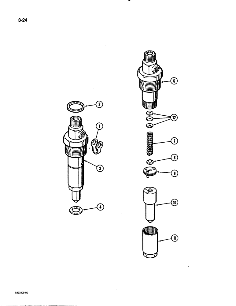 Схема запчастей Case 455C - (3-24) - FUEL INJECTION NOZZLE, 4T-390 ENGINE (03) - FUEL SYSTEM