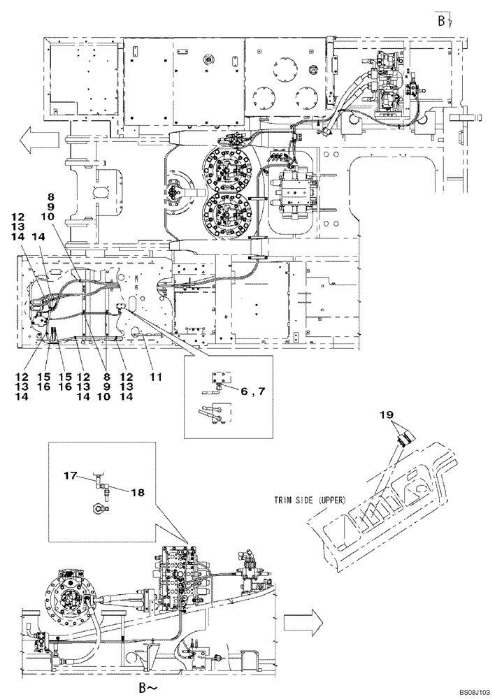 Схема запчастей Case CX800B - (08-36[03]) - HYDRAULIC CIRCUIT - PLUG, BLANK-OFF (SECOND OPTION LINE S/V) (08) - HYDRAULICS