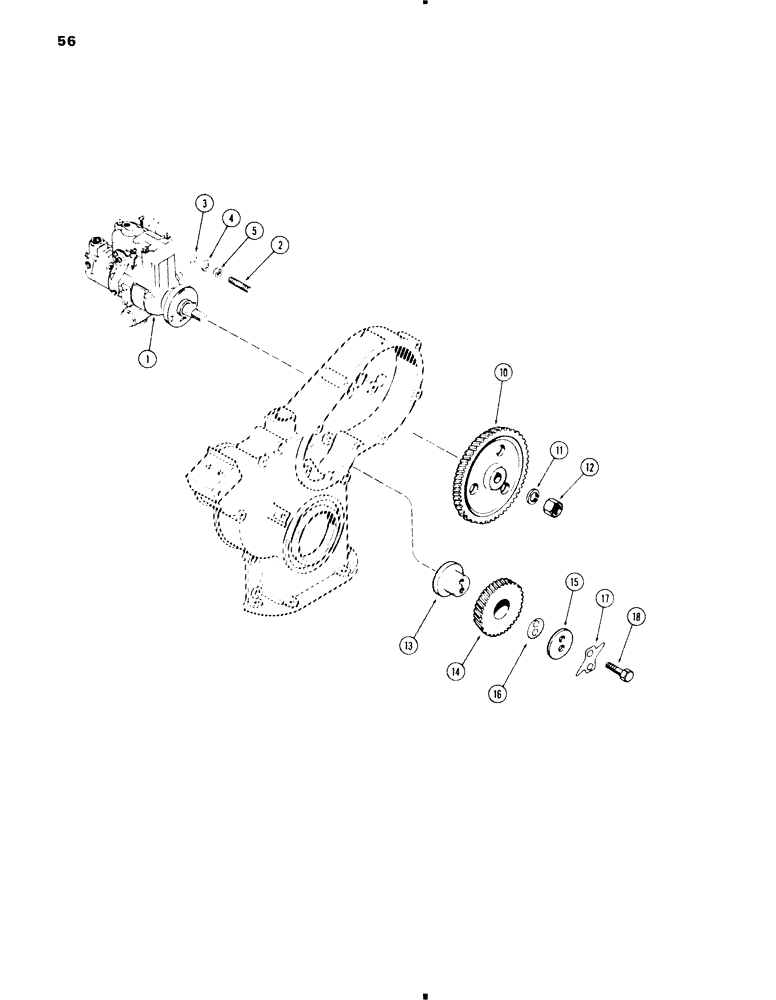 Схема запчастей Case 584C - (056) - INJECTION PUMP DRIVE, 207 DIESEL ENGINE (10) - ENGINE