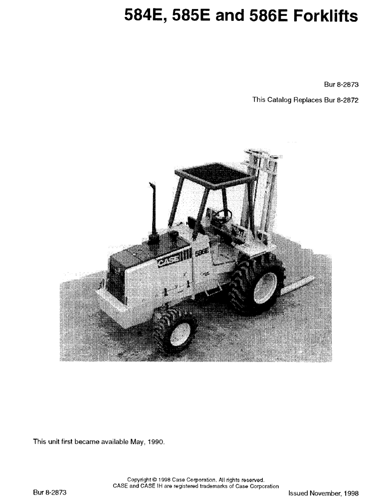 Схема запчастей Case 585E - (1-01) - 584E, 585E AND 586E FORKLIFTS (00) - PICTORIAL INDEX