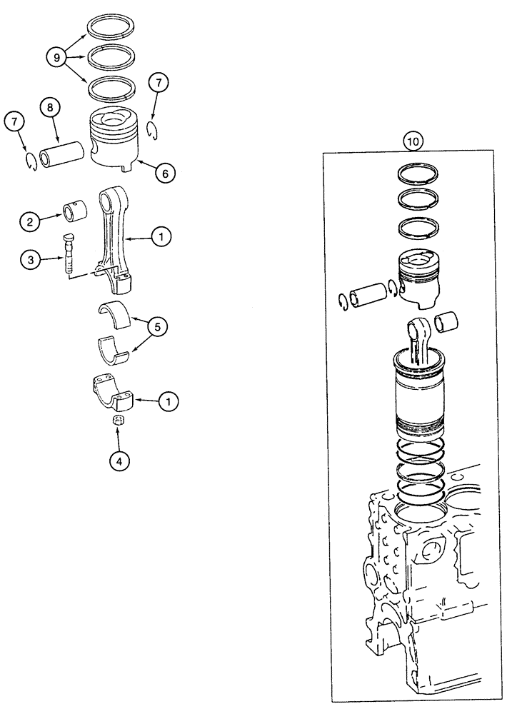 Схема запчастей Case 9050 - (2-50) - PISTONS AND CONNECTING RODS (02) - ENGINE