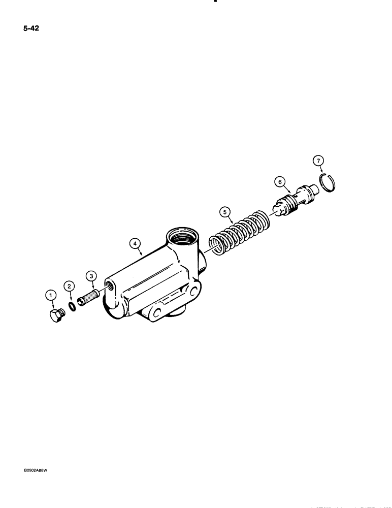 Схема запчастей Case 621 - (5-42) - FLOW CONTROL VALVE, L48888 (05) - STEERING