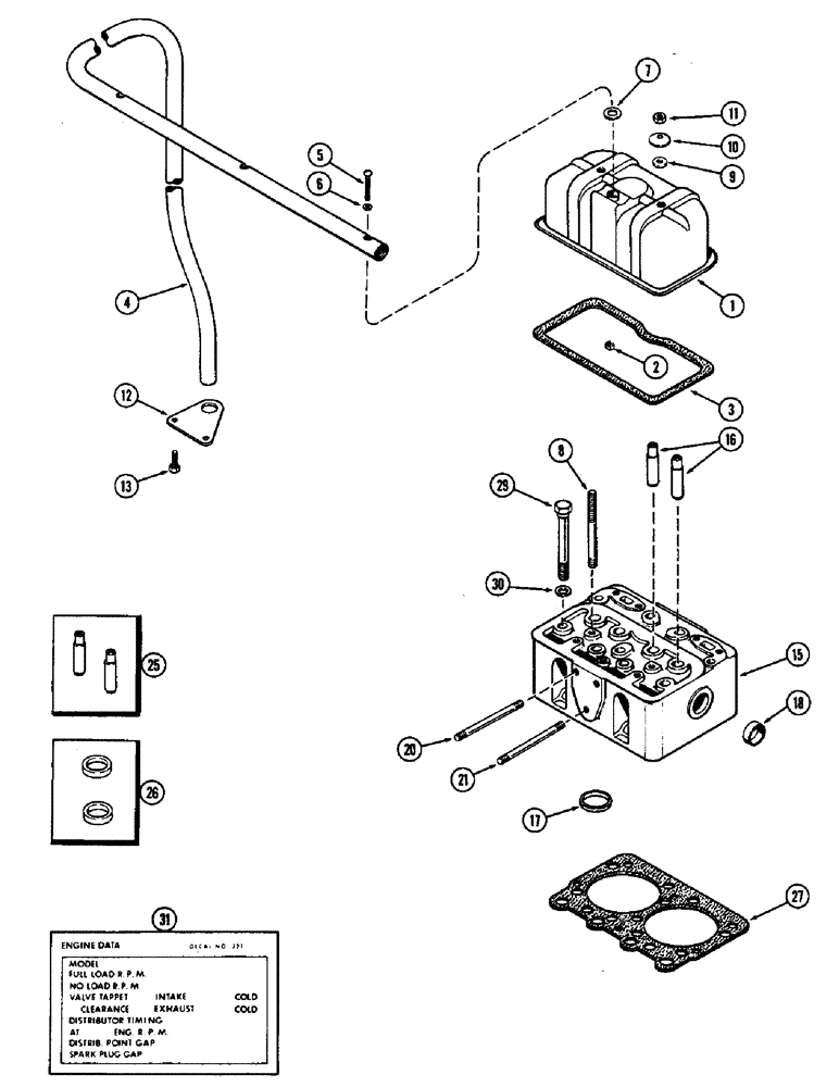 Схема запчастей Case W9E - (034) - CYLINDER HEAD & COVER, (377B) SPARK IGNITION ENGINE (02) - ENGINE