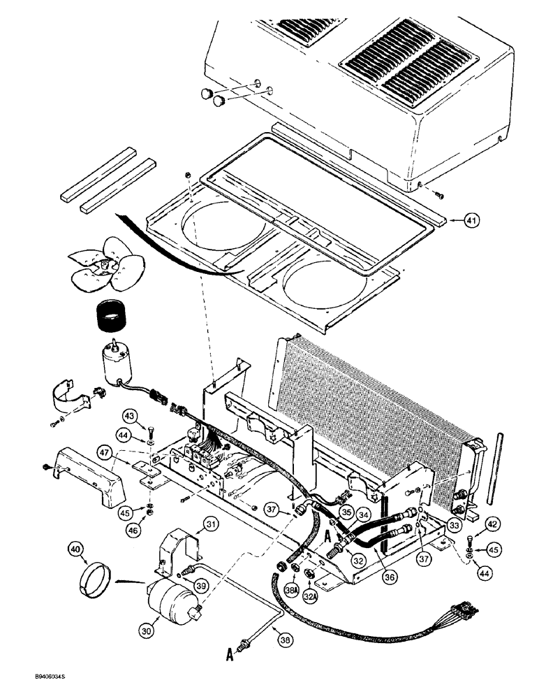 Схема запчастей Case 721B - (9-090) - AIR CONDITIONING CONDENSER AND MOUNTING, CONDENSER HARNESS W/ THREE RELAYS (CONT) (09) - CHASSIS/ATTACHMENTS