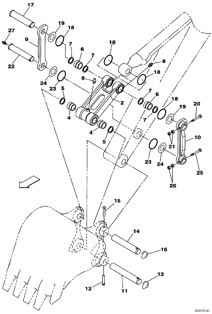 Схема запчастей Case CX130B - (09-60) - BUCKET LINKAGE, HEAVY DUTY (09) - CHASSIS/ATTACHMENTS
