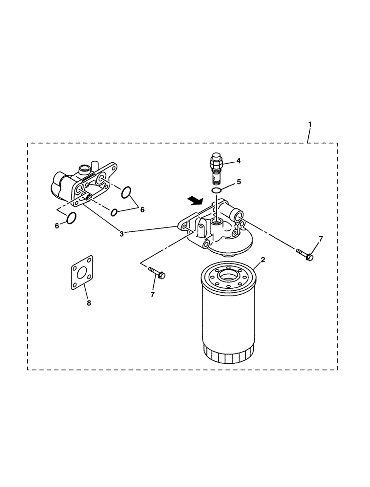 Схема запчастей Case CX350 - (02-039-00[01]) - OIL FILTER (03) - FUEL SYSTEM