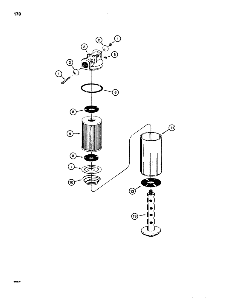 Схема запчастей Case 880D - (170) - S209407 HYDRAULIC OIL SCREEN (07) - HYDRAULIC SYSTEM