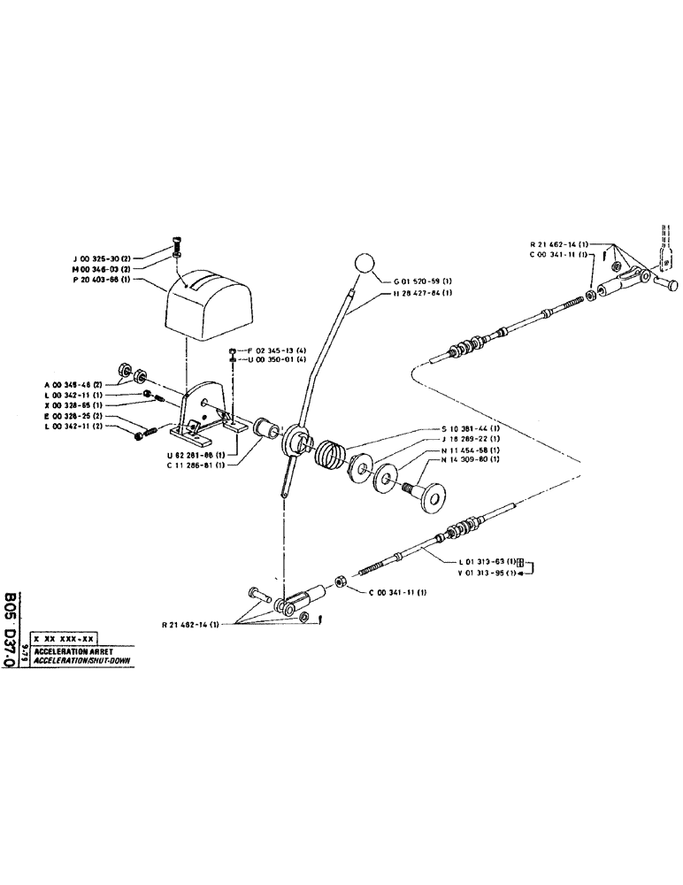 Схема запчастей Case 220 - (B-022) - ACCELERATION/SHUT-DOWN (01) - ENGINE
