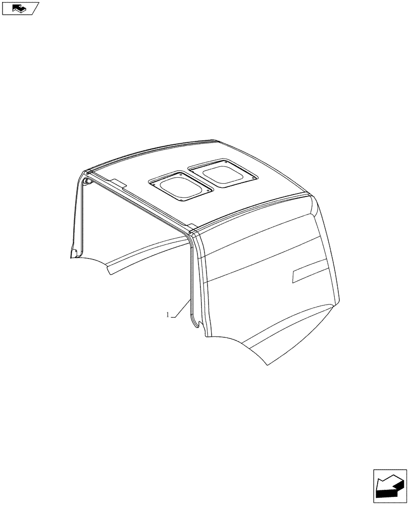 Схема запчастей Case 921F - (90.105.02) - ENGINE HOOD (90) - PLATFORM, CAB, BODYWORK AND DECALS