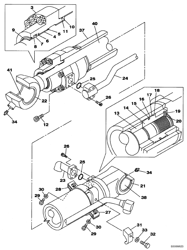 Схема запчастей Case CX290B - (08-86) - CYLINDER ASSY, BUCKET (08) - HYDRAULICS