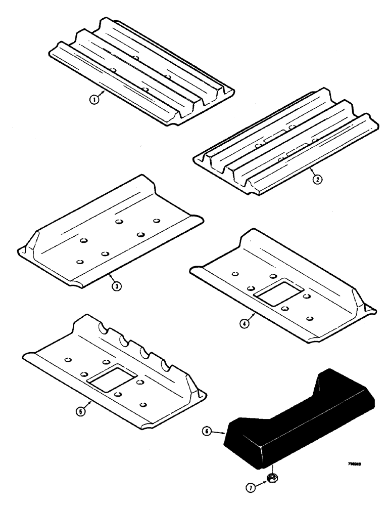 Схема запчастей Case 350B - (140) - TRACK SHOES (04) - UNDERCARRIAGE