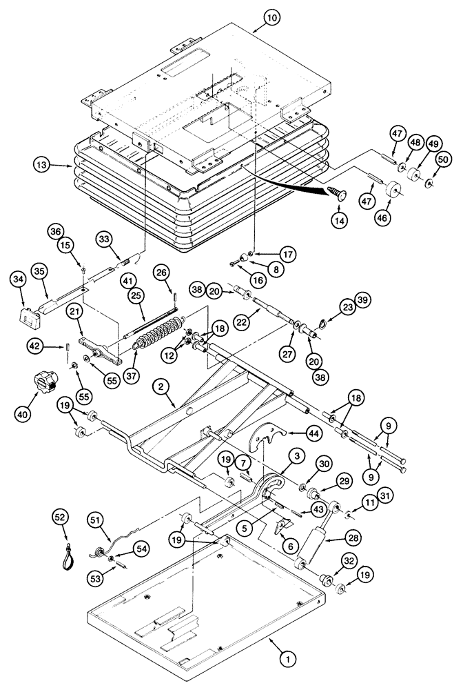 Схема запчастей Case 855E - (9-058) - SEAT ASSEMBLY, WITH SUSPENSION (09) - CHASSIS/ATTACHMENTS