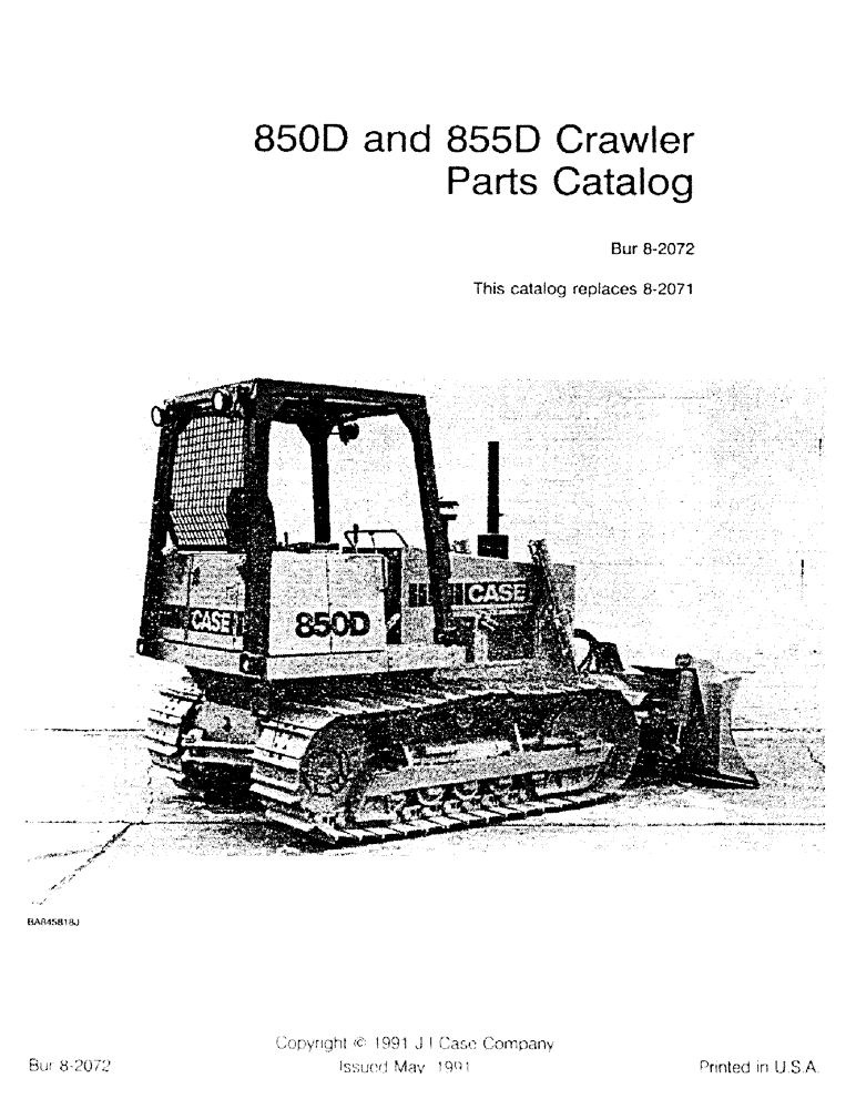 Схема запчастей Case 855D - (1-1) - 850D AND 855D CRAWLER PARTS CATALOG (00) - PICTORIAL INDEX