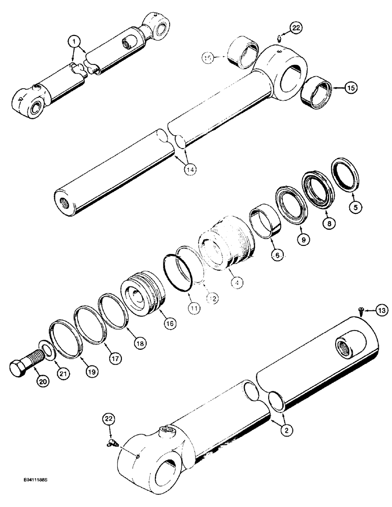 Схема запчастей Case 580L - (8-136) - BACKHOE BUCKET CYLINDER (08) - HYDRAULICS