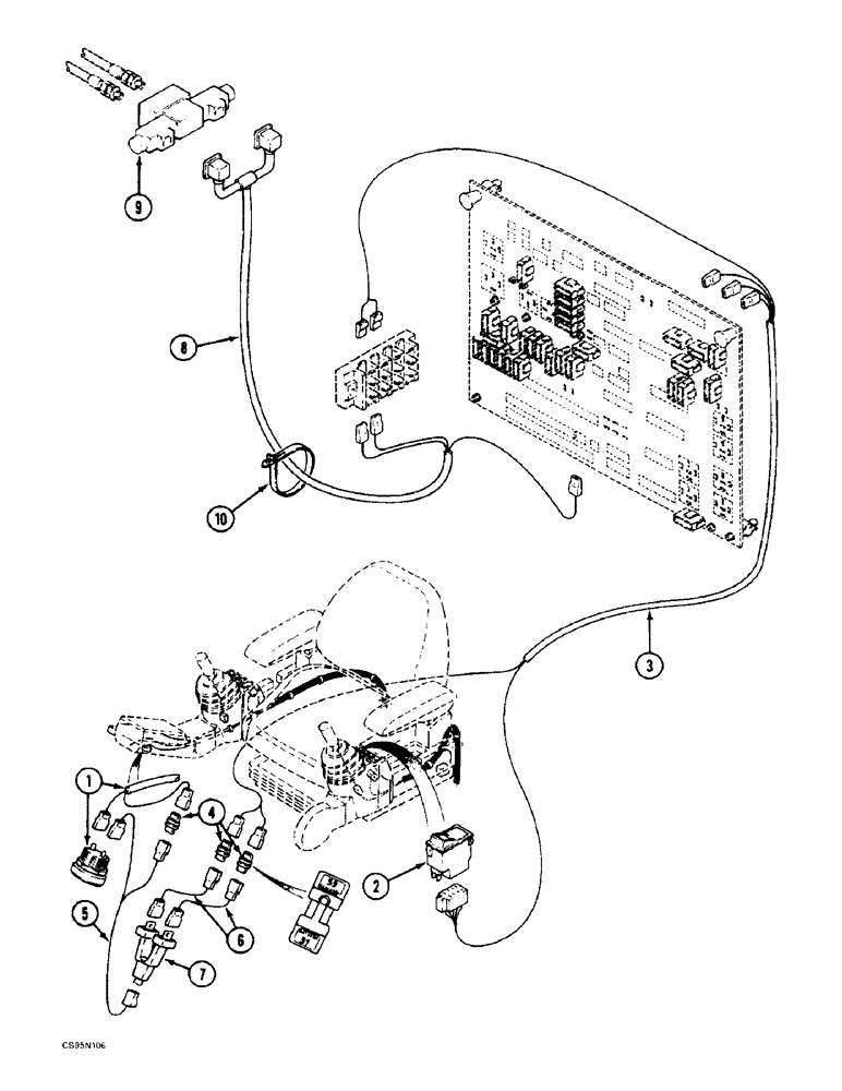 Схема запчастей Case 688BCK - (4-44) - ELECTRICAL CIRCUIT - QUICK COUPLER, 688B CK (120301-) (06) - ELECTRICAL SYSTEMS