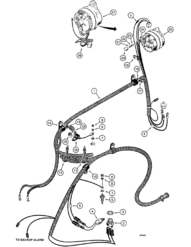 Схема запчастей Case W14 - (164) - ELECTRICAL SYSTEM, ENGINE AND TRANSMISSION HARNESS, USED ON P.I.N. 9154965 AND AFTER (04) - ELECTRICAL SYSTEMS