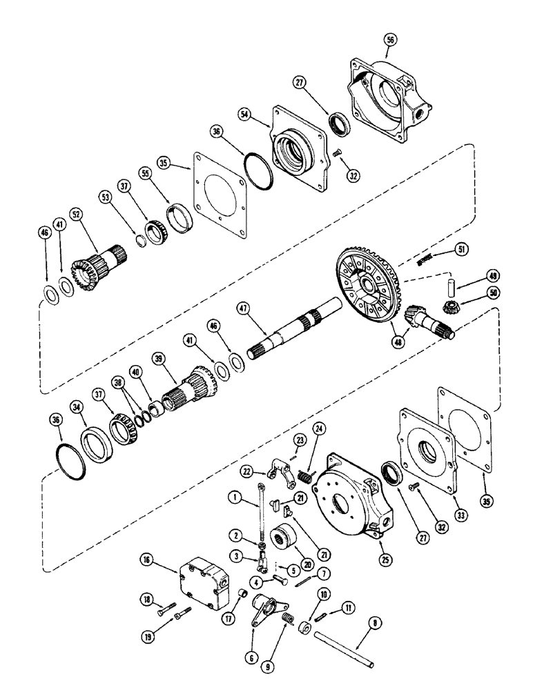 Схема запчастей Case 580B - (148) - DIFFERENTIAL WITH LOCK (06) - POWER TRAIN