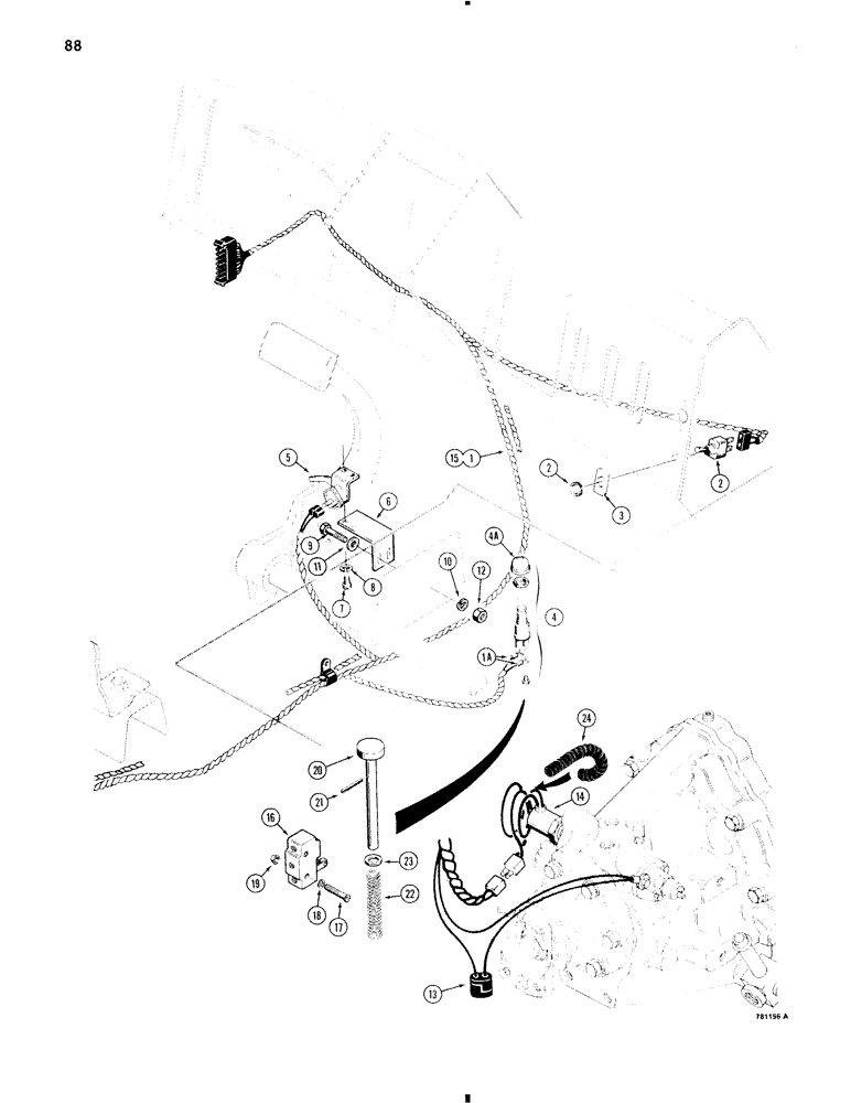 Схема запчастей Case 584C - (088) - POWER SHUTTLE ELECTRICAL CIRCUIT, TRACTOR SN 8980051 & AFTER, USED ON TRACTOR SN 9000264 & AFTER (55) - ELECTRICAL SYSTEMS