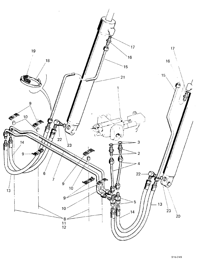 Схема запчастей Case 580F - (158) - LOADER, LIFT CYLINDER, VALVE (35) - HYDRAULIC SYSTEMS