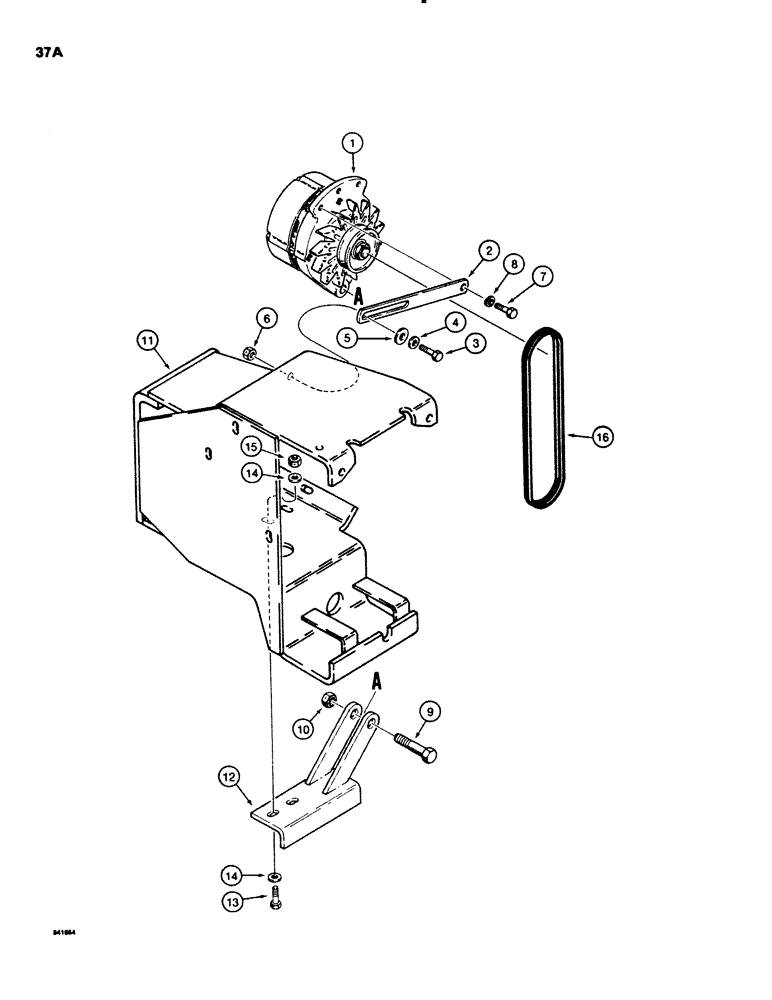 Схема запчастей Case P60 - (037A) - ALTERNATOR MOUNTING, DEUTZ DIESEL ENGINE SERIAL NUMBER 1232821 AND AFTER (10) - ENGINE