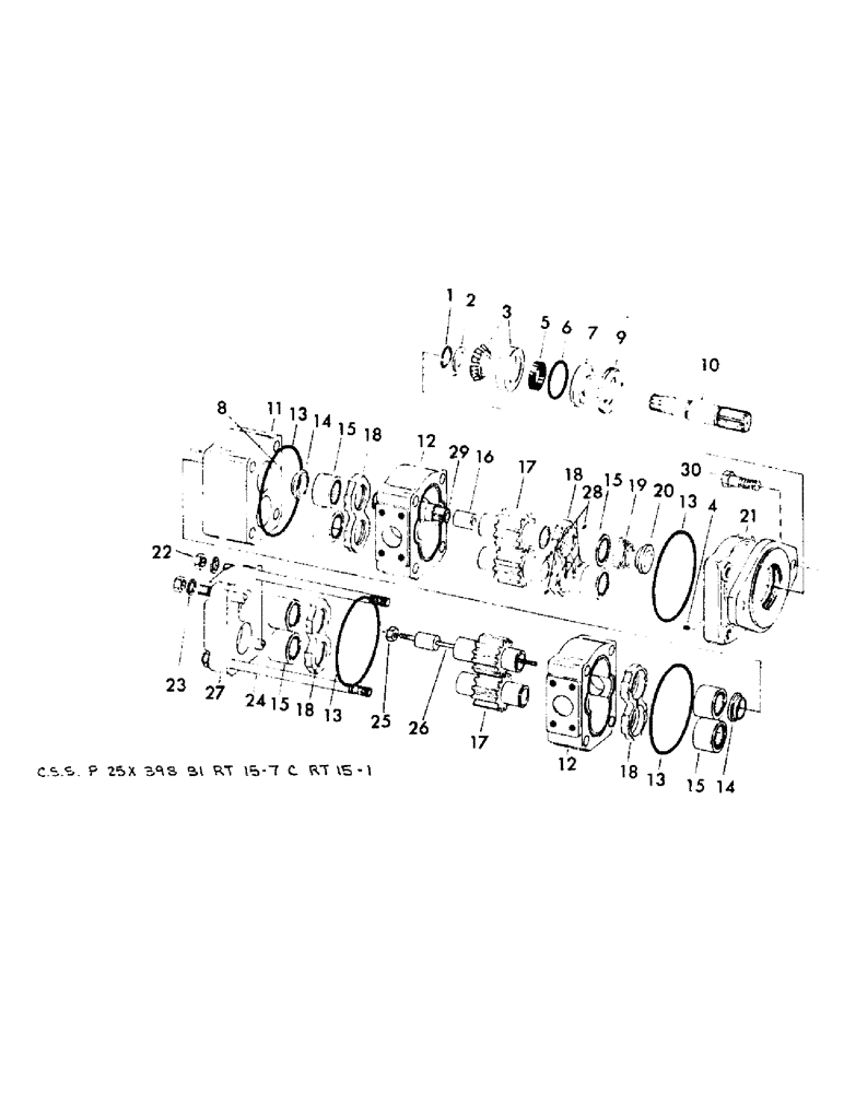 Схема запчастей Case 30YC - (H08) - HYDRAULIC MAIN PUMP (CLOCKWISE ROTATION) (07) - HYDRAULIC SYSTEM