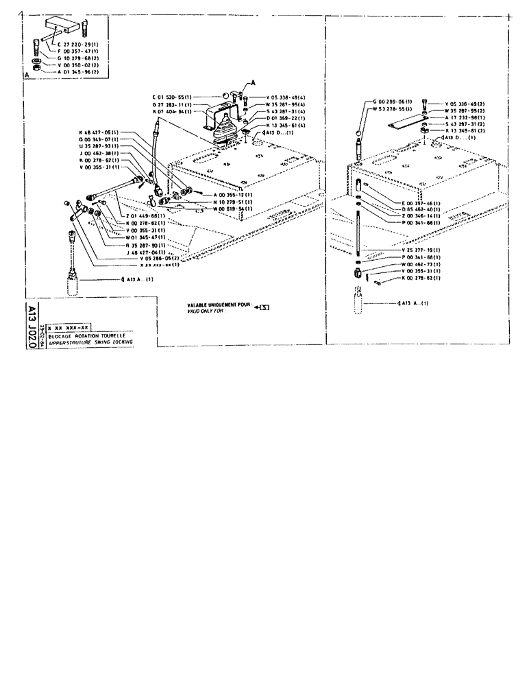 Схема запчастей Case 90BCL - (066) - UPPERSTRUTURE SWING LOCKING (05) - UPPERSTRUCTURE CHASSIS