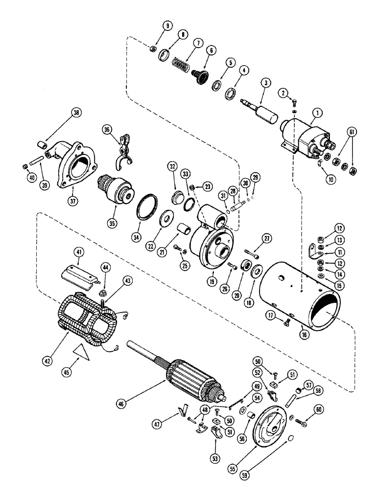 Схема запчастей Case W10 - (054) - STARTING MOTOR (04) - ELECTRICAL SYSTEMS