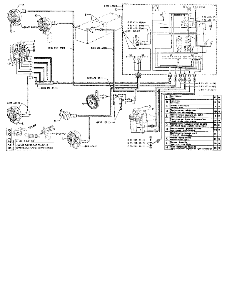 Схема запчастей Case 90BCL - (334) - UPPERSTRUCTURE ELECTRIC CIRCUIT (06) - ELECTRICAL SYSTEMS