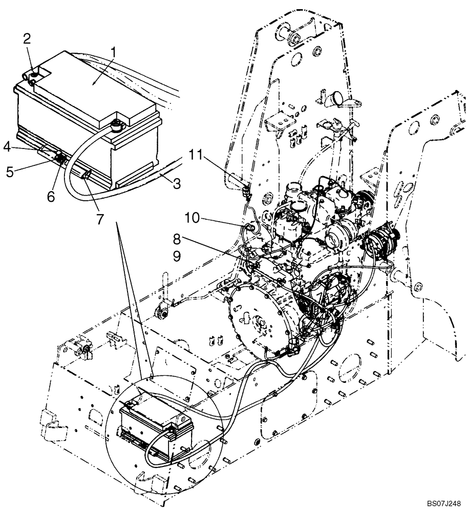 Схема запчастей Case 440CT - (04-03) - BATTERY - CABLES (04) - ELECTRICAL SYSTEMS